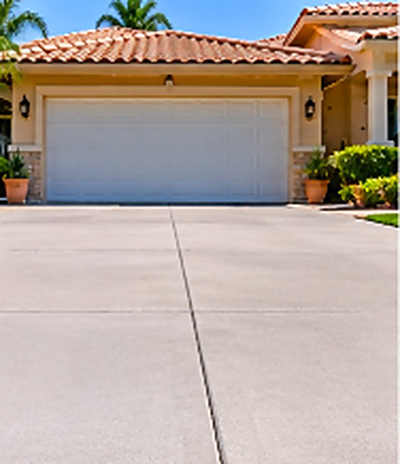 After: Same driveway after leveling, with slabs flat and even