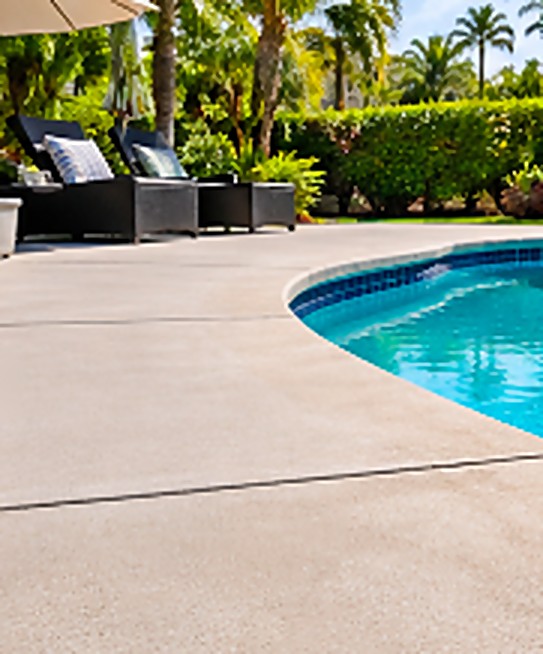After: Same pool deck after leveling, smooth and even