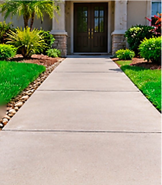 After: Same walkway after leveling, flat from street to door